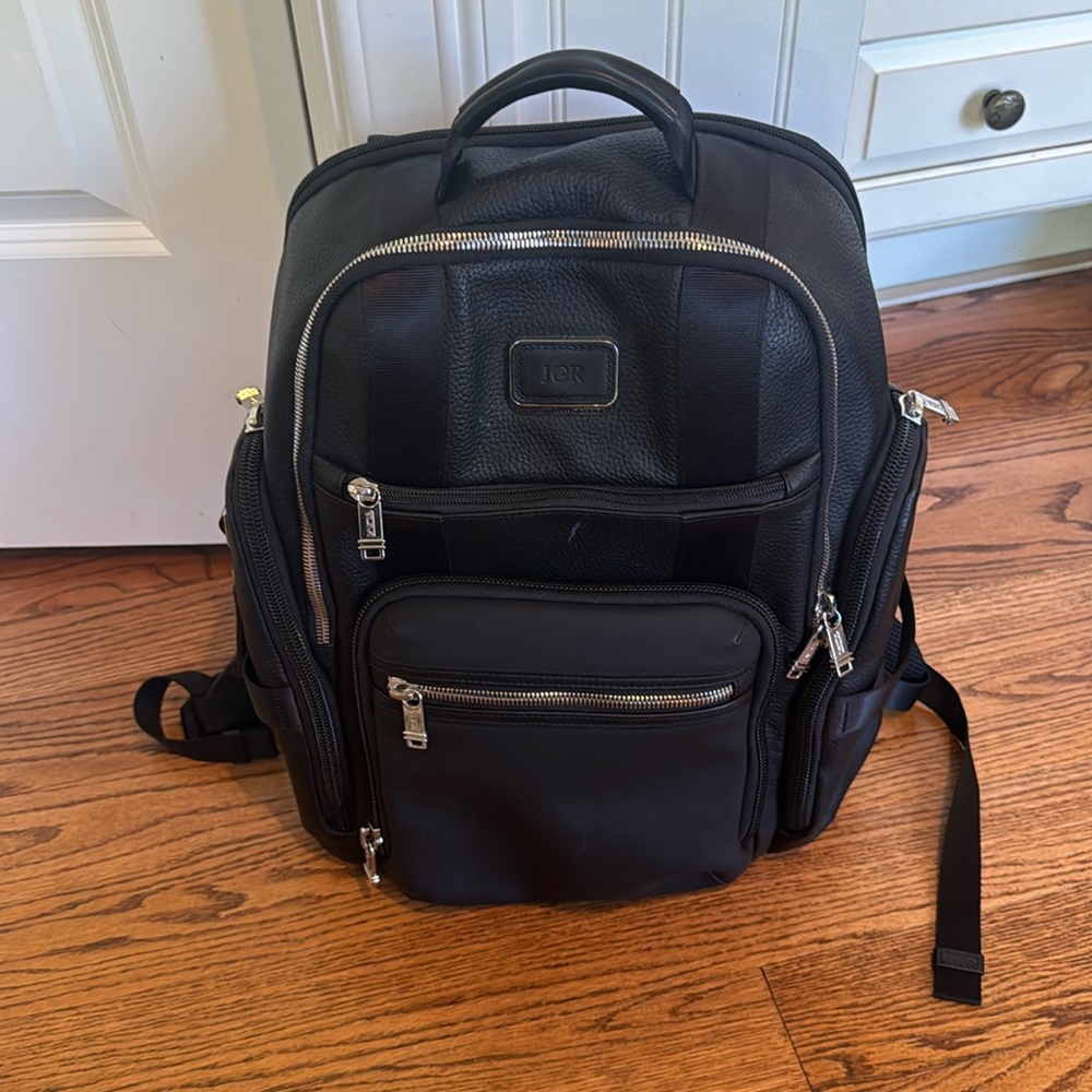 Tumi Leather Alpha Bravo Backpack